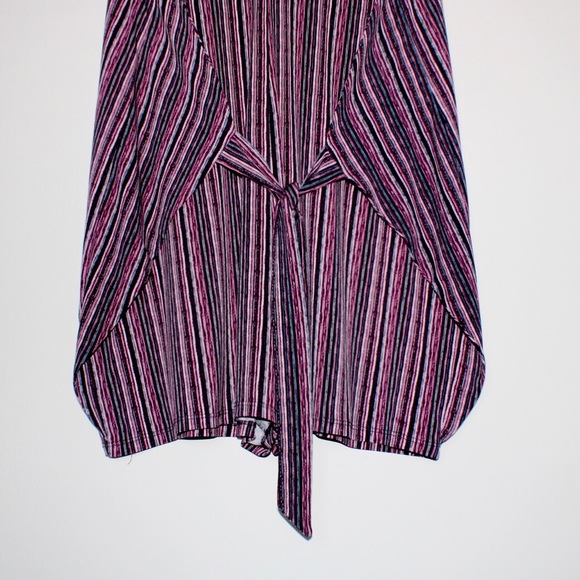 BCBGeneration Stripe Belted V-neck Shorts Romper - Picture 2 of 9